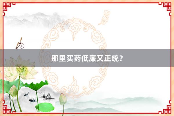 那里买药低廉又正统？